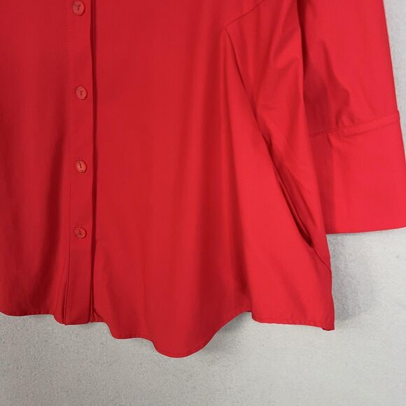 IC Collection Shirt Womens Small Red Tunic Connie K Artsy Eclectic Made in USA - Picture 6 of 16